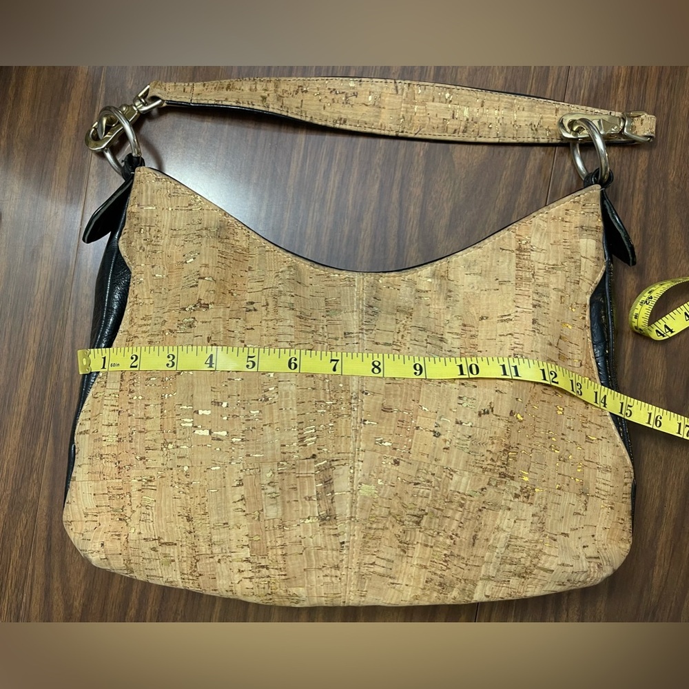 Neutral Cork Hobo Bag with Gold Fleck Accent - Picture 10 of 14